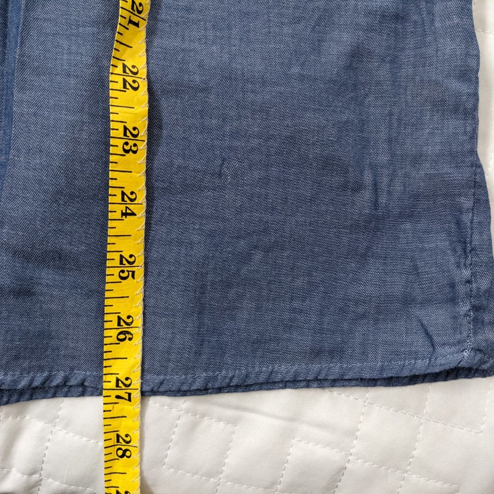NWOT ZARA Oversize Chambray Top w/ Tassels & Balloon Sleeves, Size XS - Picture 5 of 10